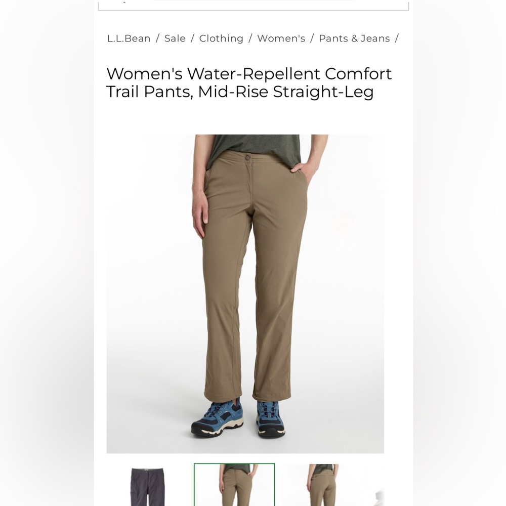 L.L. Bean Ash Comfort Trail Pants